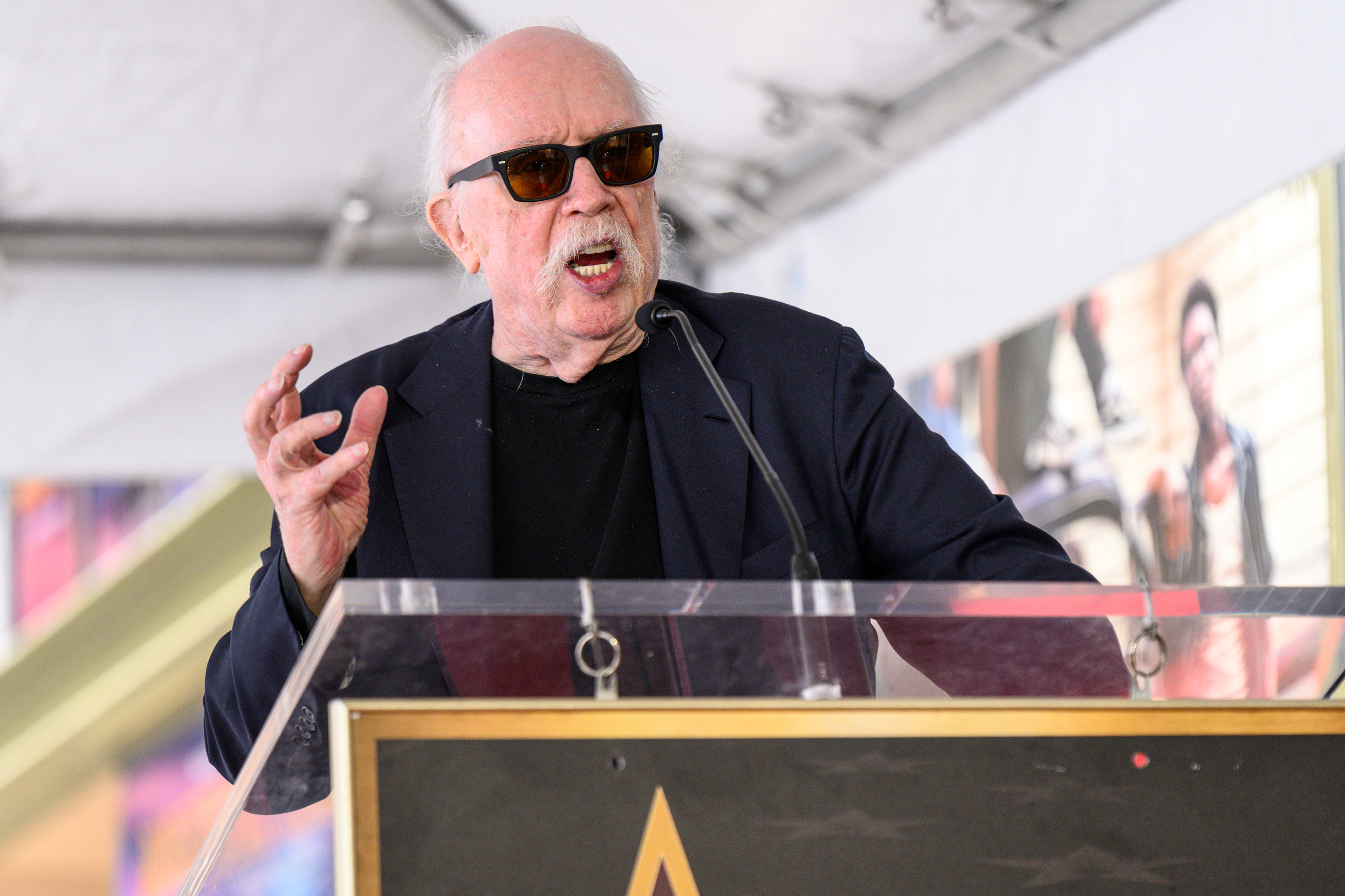 Filmmaker John Carpenter speaks at Keith David’s Hollywood Walk of...