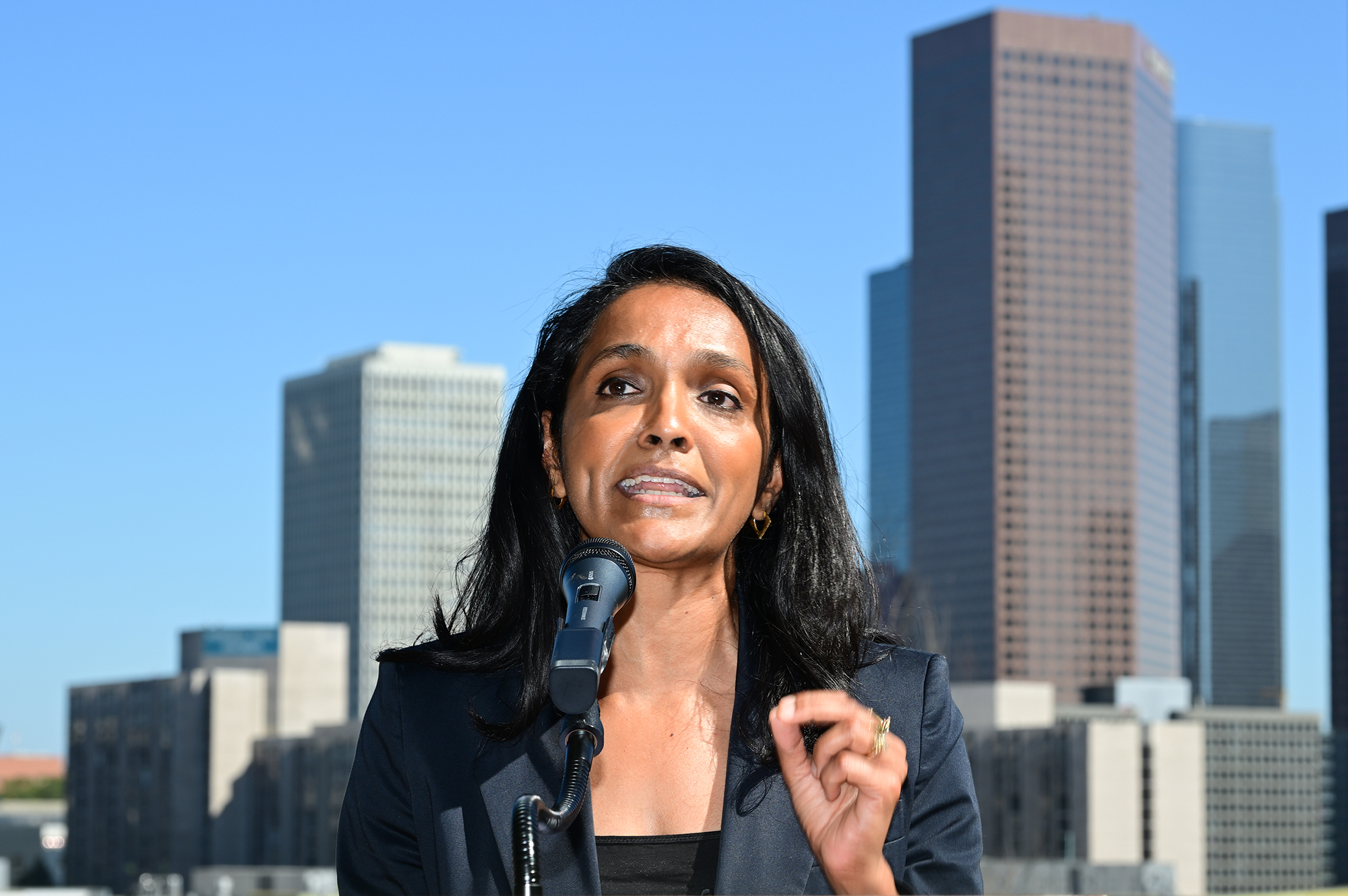 Nithya Raman held a press conference talking about her race...