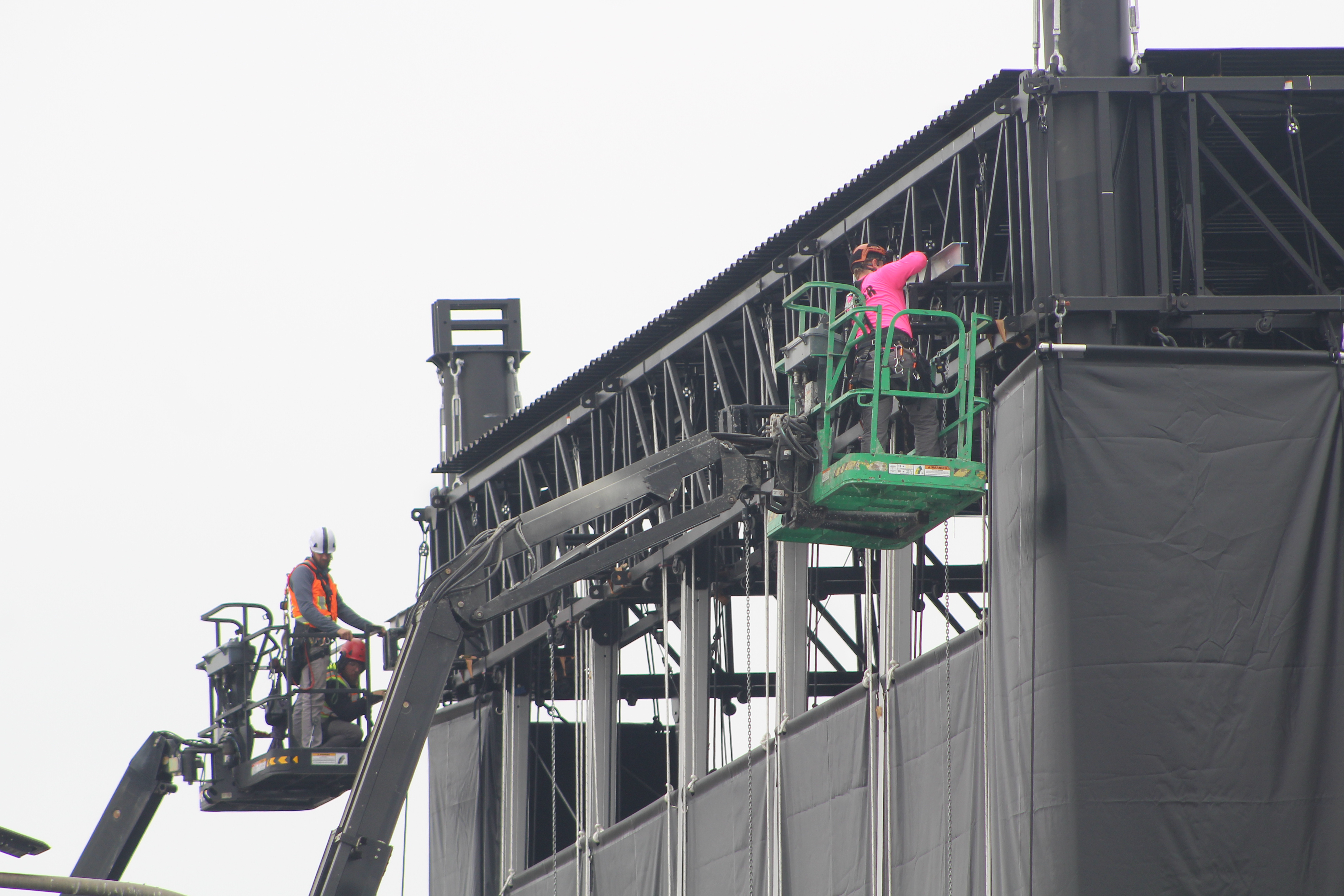 Crews worked on finishing touches in preparation for the opening...