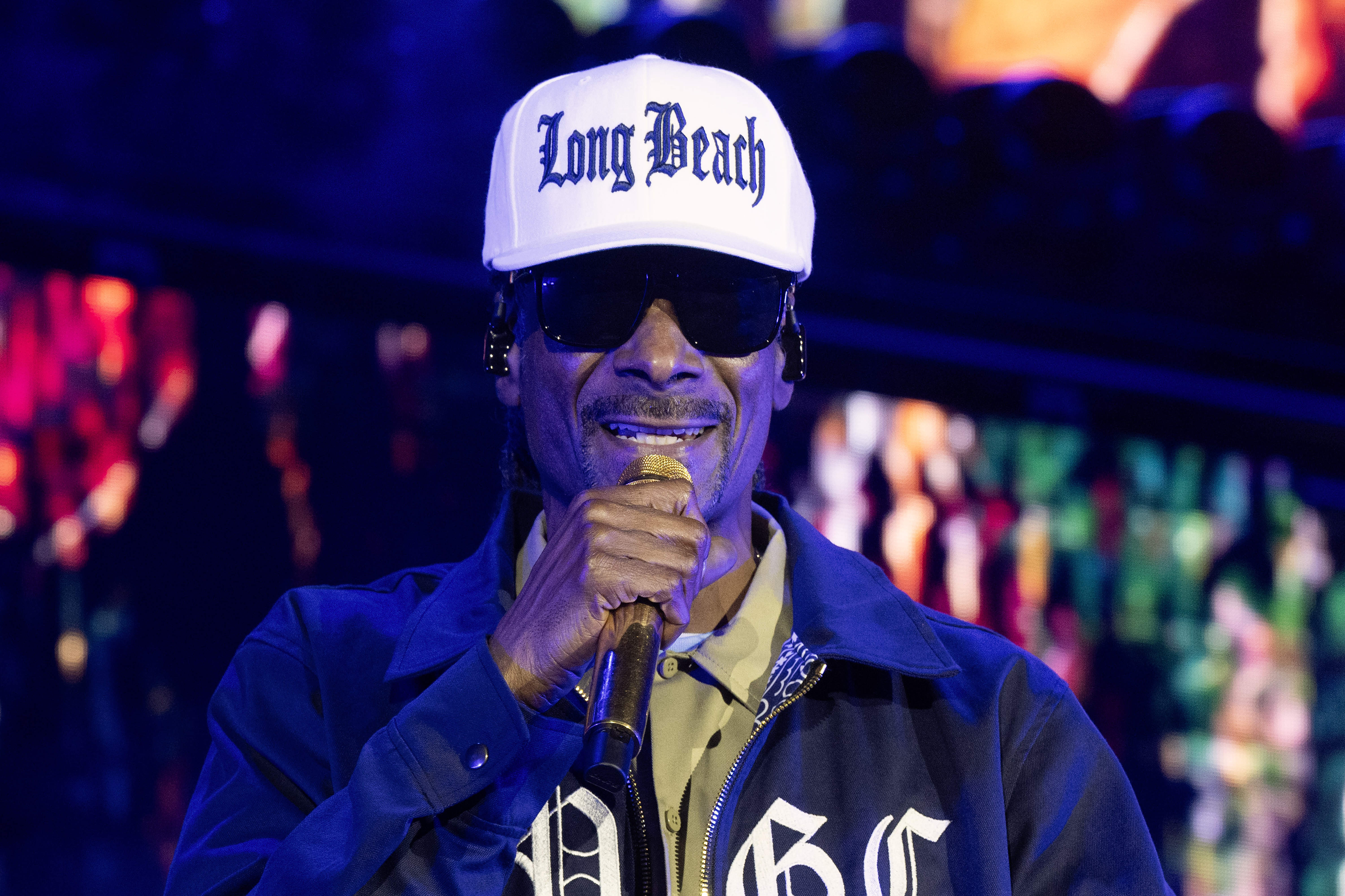 Snoop Dogg performs at the F&M Bank Amphitheater of Long...
