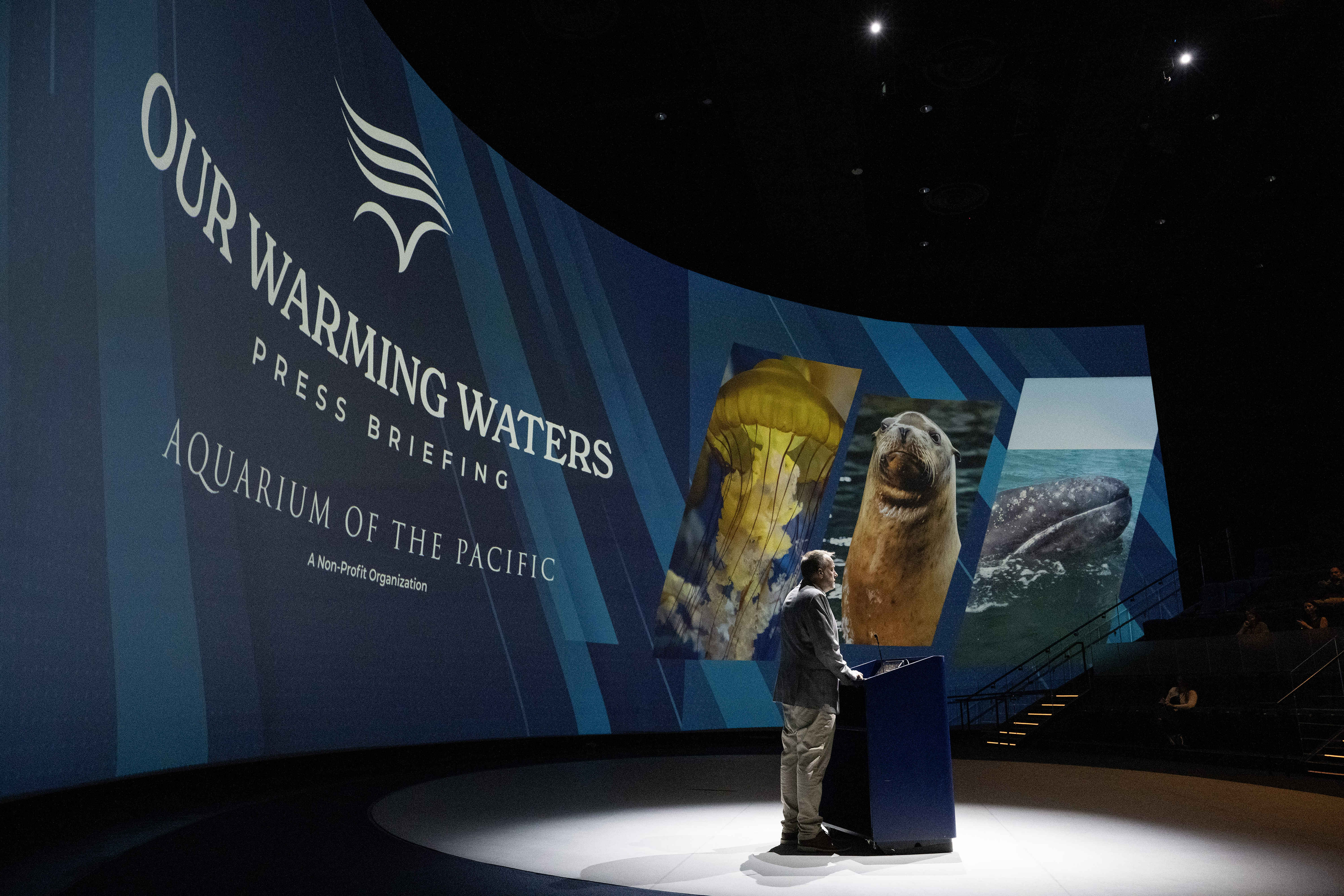 Jeffrey Flocken, Aquarium of the Pacific President and CEO, speaks...