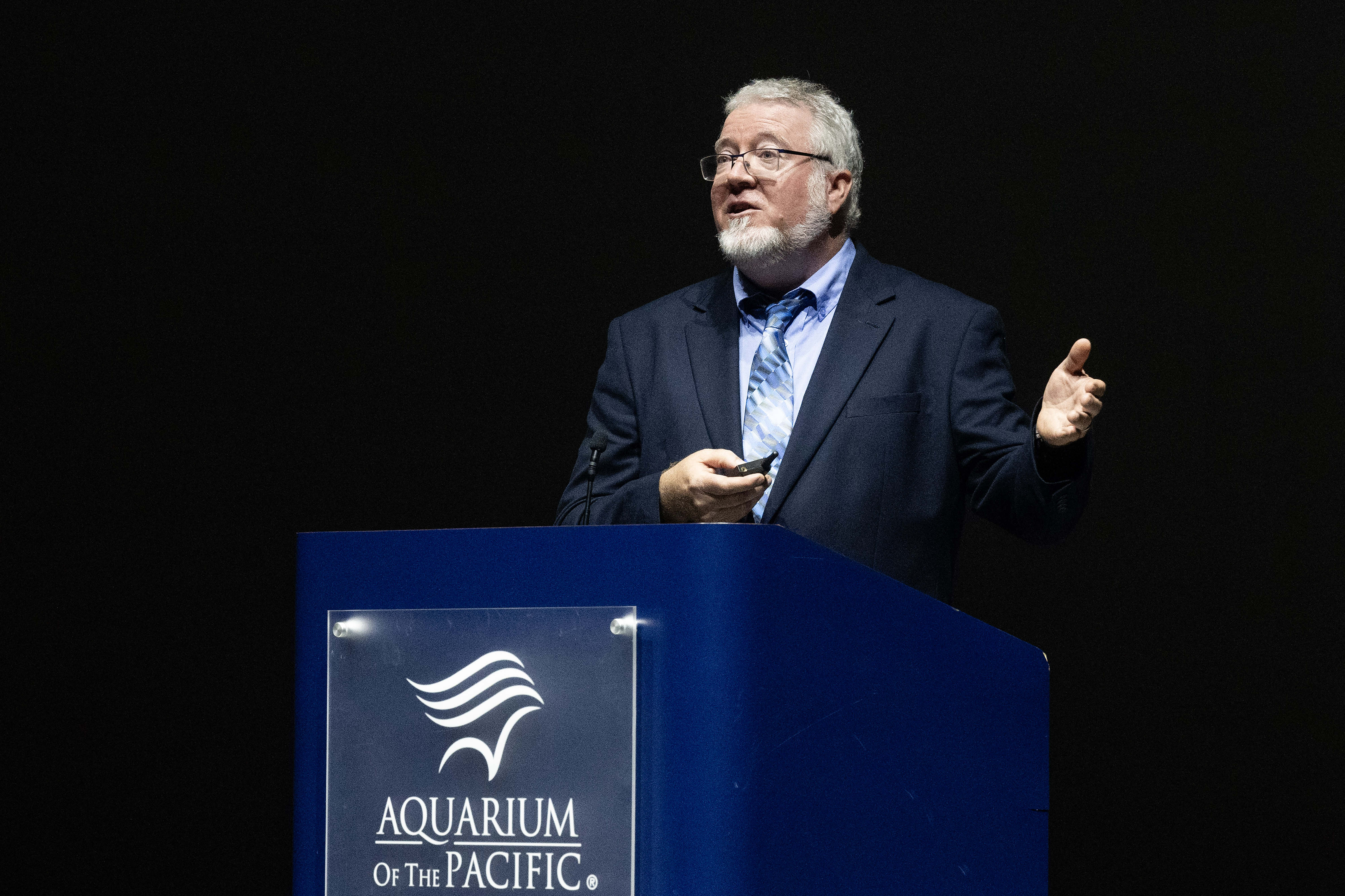 Research Oceanographer Dr. Andrew Leising speaks during a press briefing...
