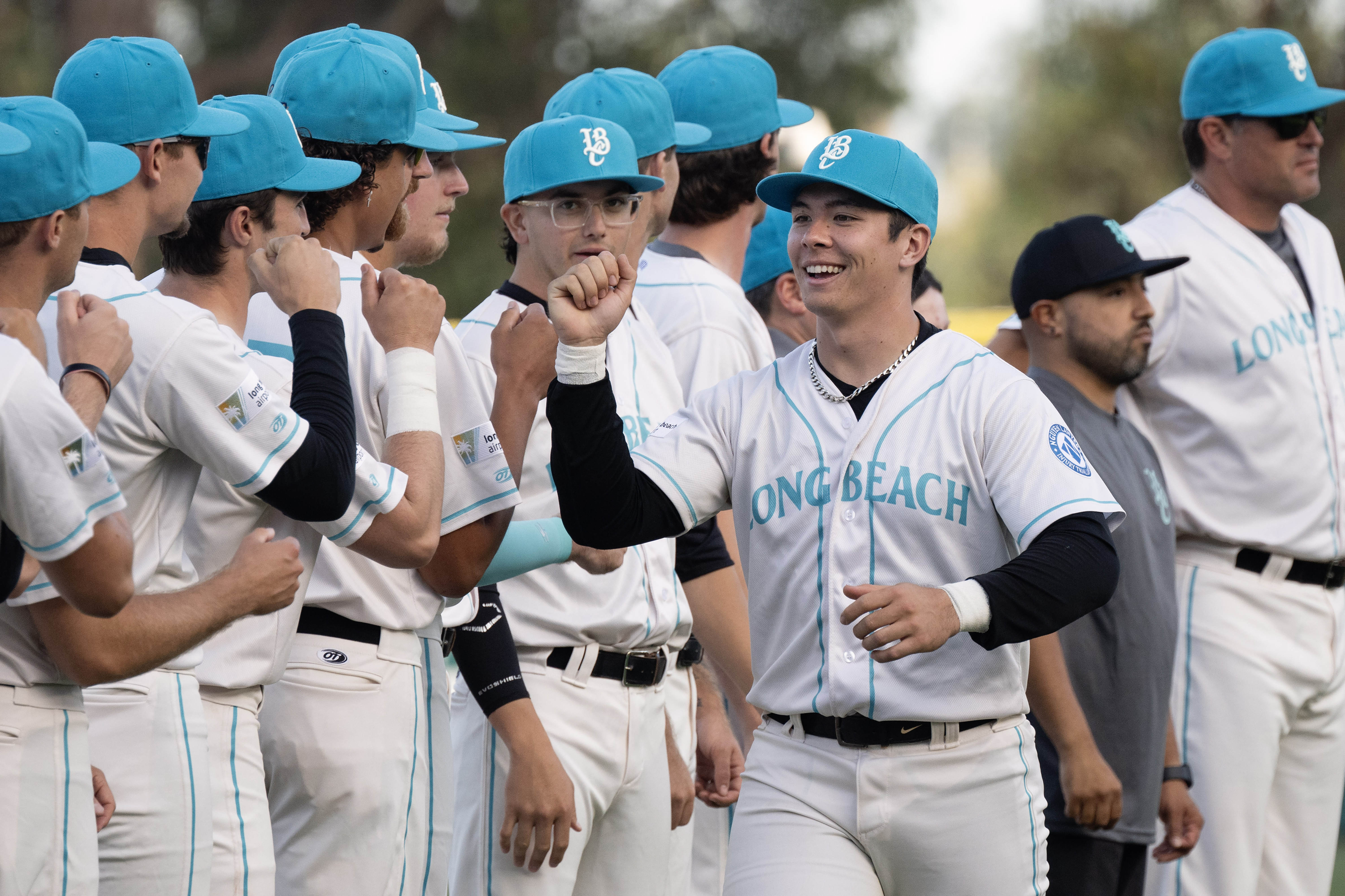 Long Beach Coastâs Thomas McCaffrey is introduced before competing against...