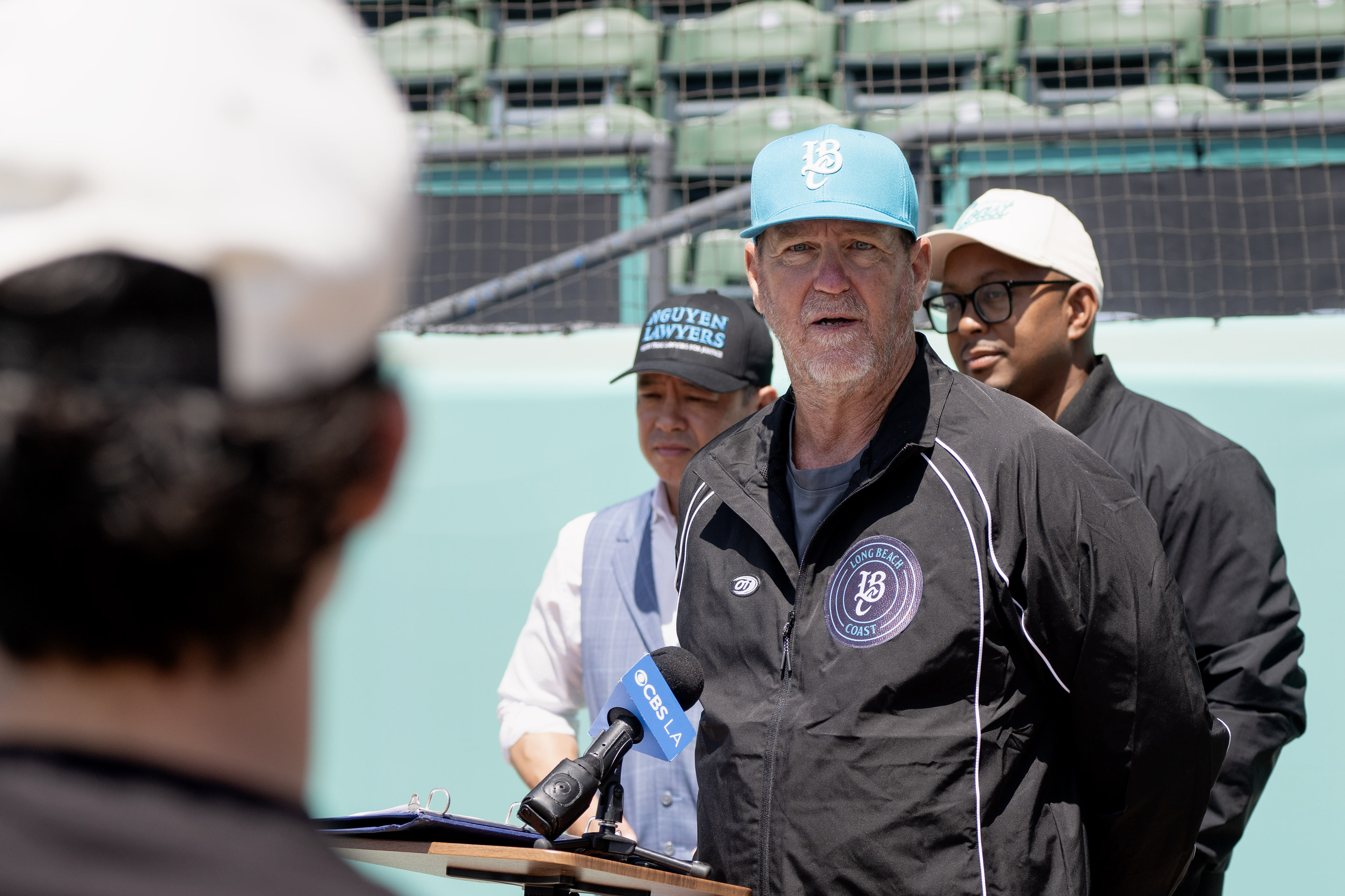 Long Beach Coast Manager Troy Percival takes questions during a...