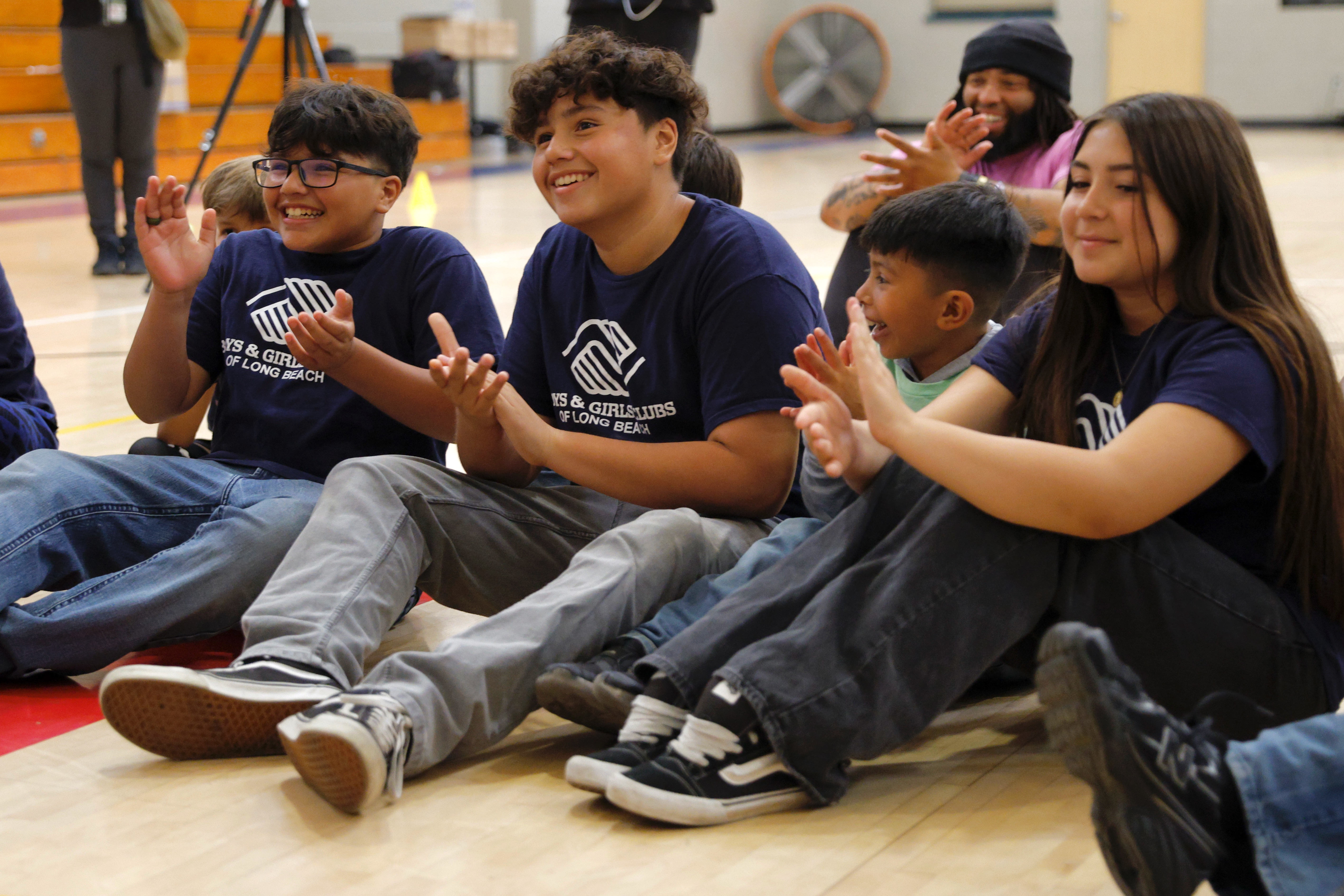 Boys & Girls Club members show their appreciation on Monday,...