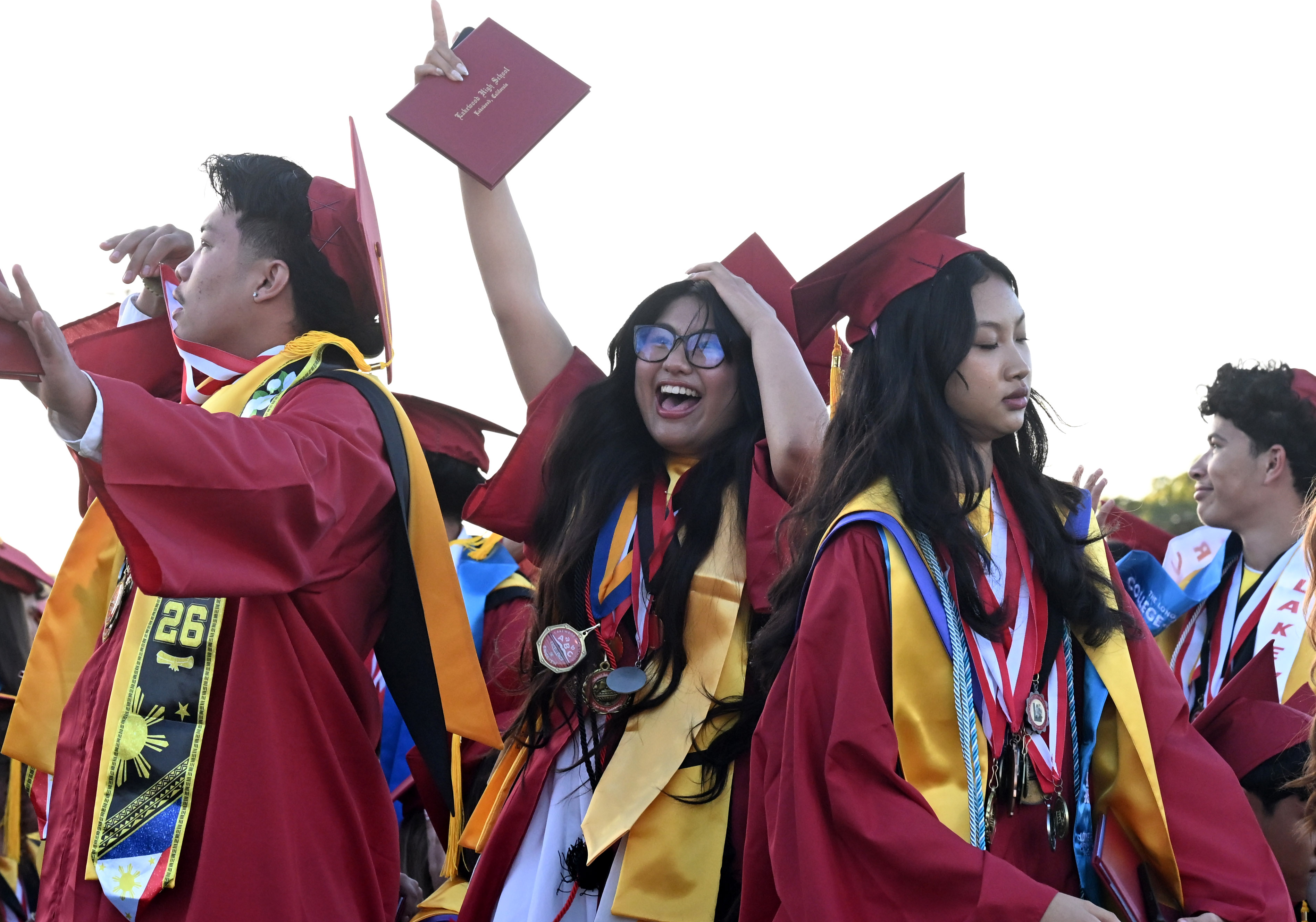 Graduates celebrate during the 2026 Lakewood High School Graduation ceremony...