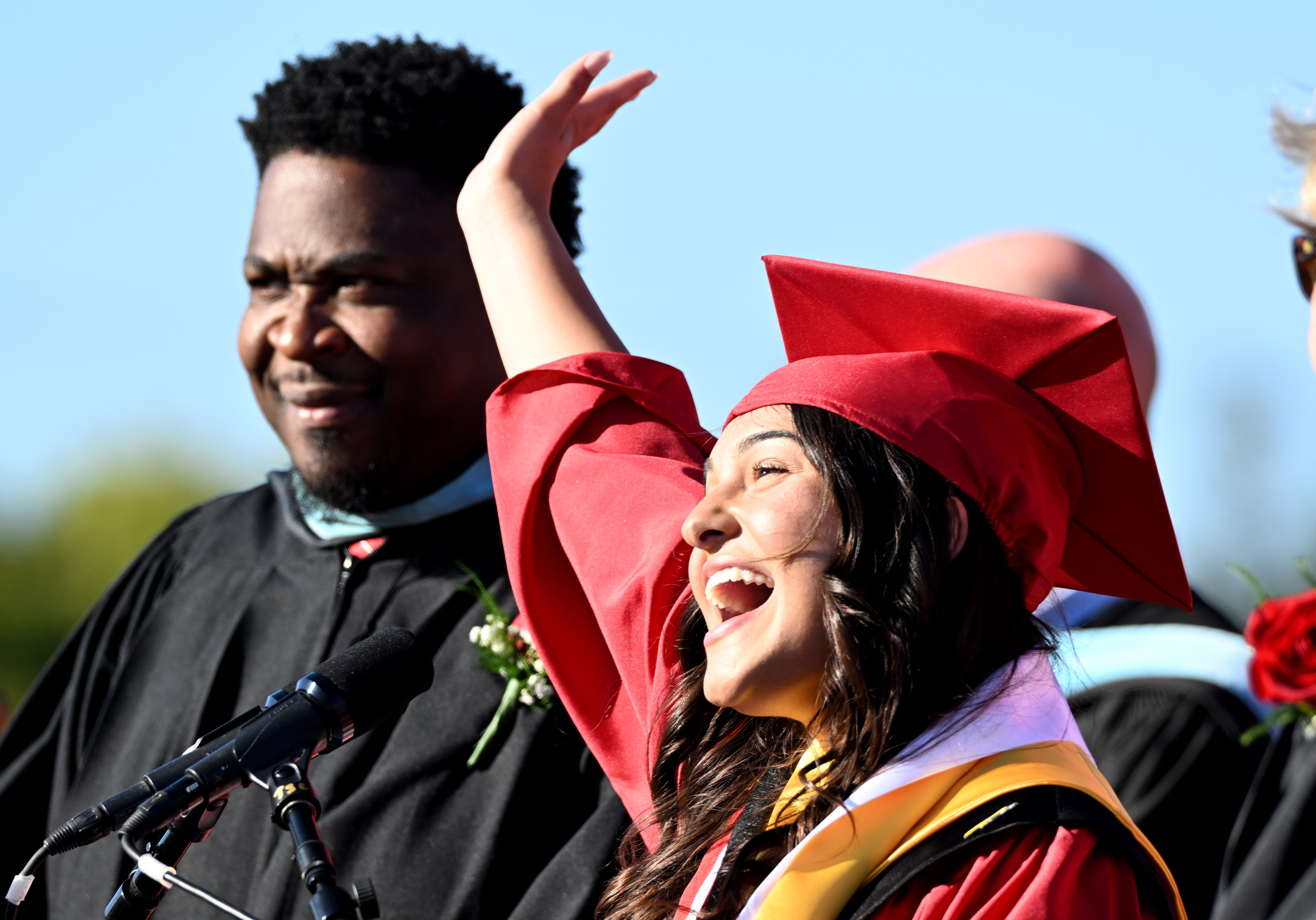 ASB President Khloe Garcia welcomes the crowd during the 2026...