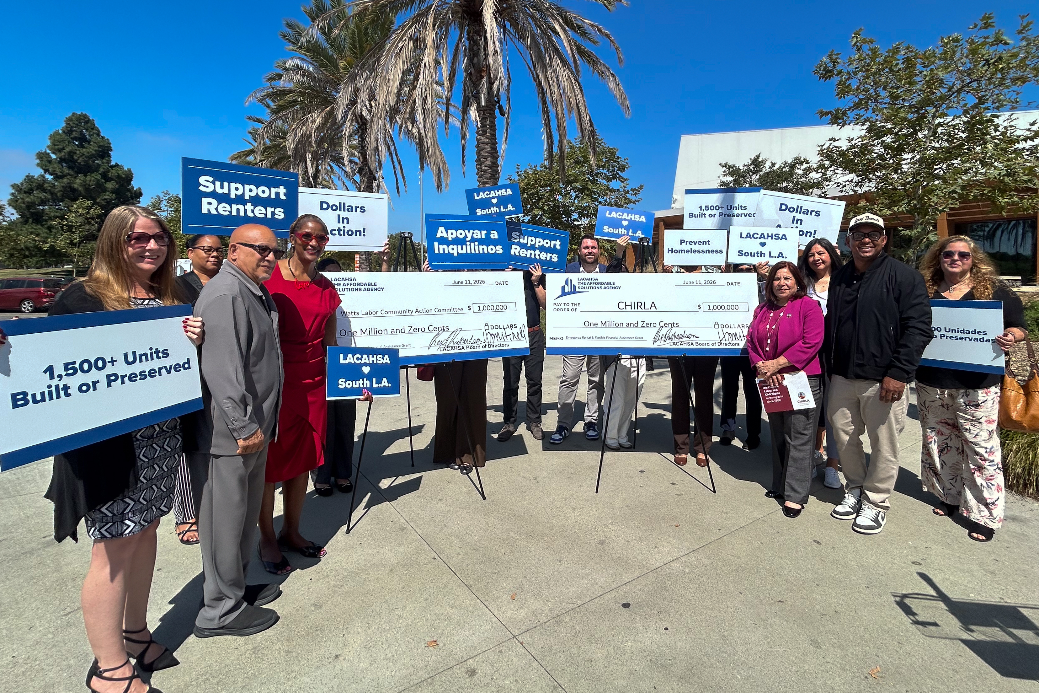 LACHASA leadership presented CHIRLA and the Watts Labor Community Action...