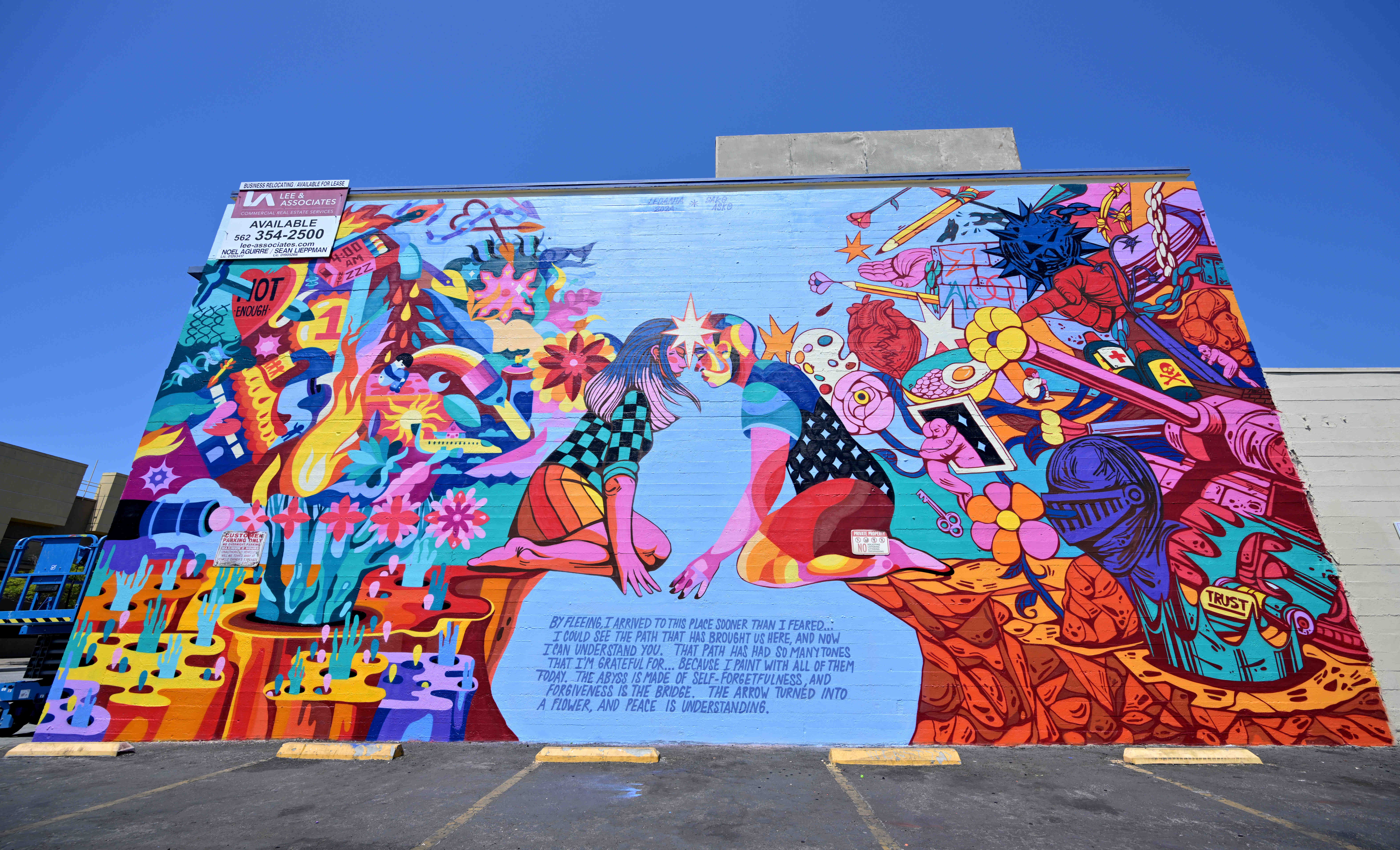 One of the finished murals from Long Beach Walls, by...