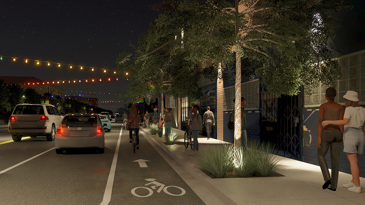 Rendering of Long Beach’s LGBTQ+ Cultural District along the Broadway...
