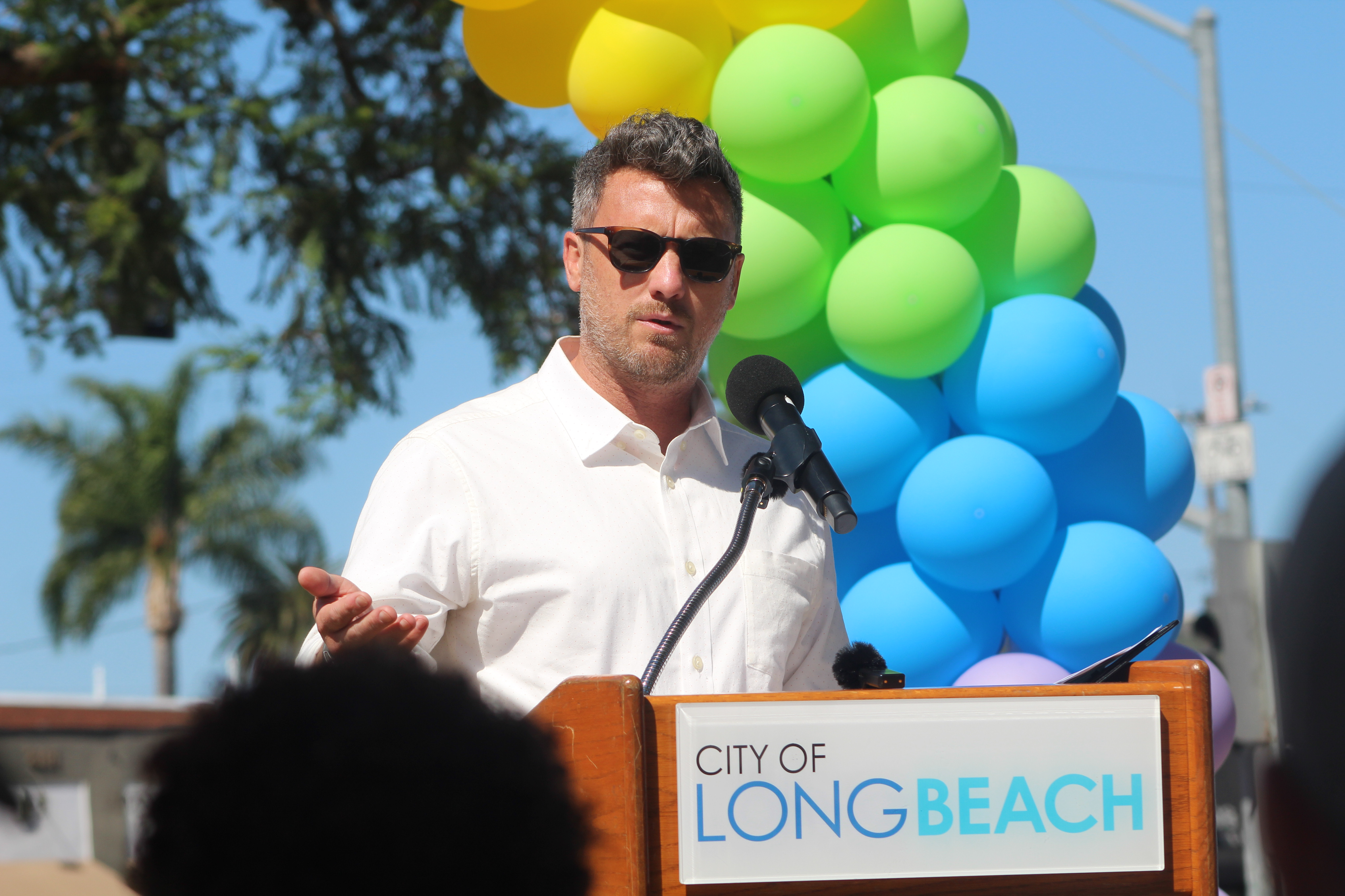 Public Works Director Josh Hickman at a community event on...