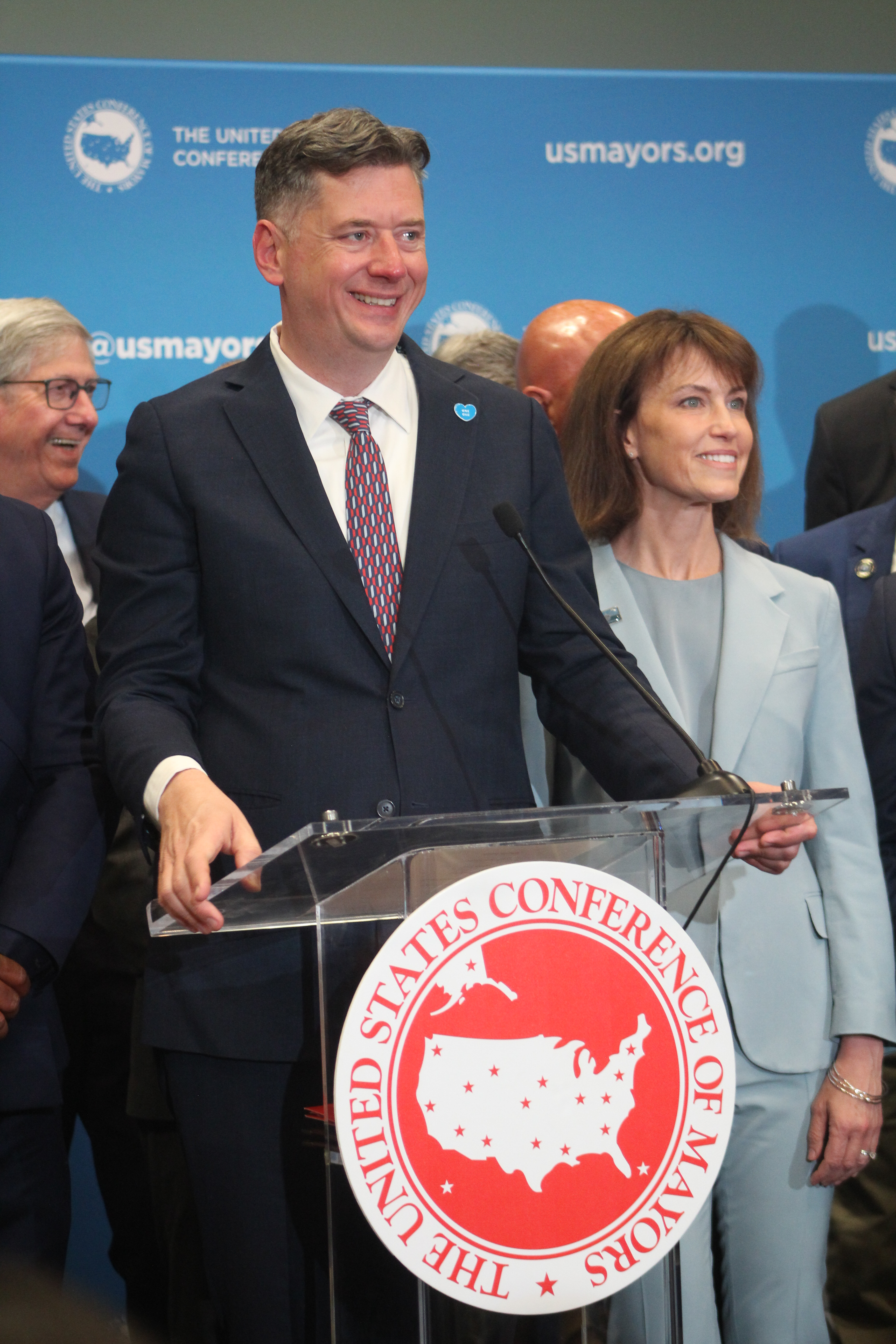 Oklahoma City Mayor and USCM President David Holt at a...
