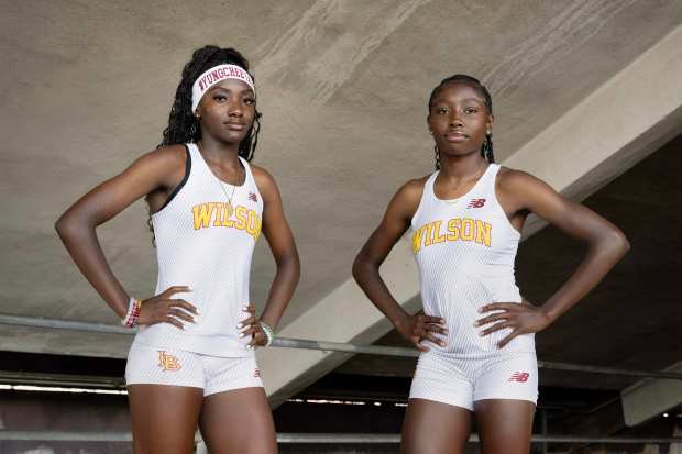 From left, Clara Adams and Saniah Varnado are the Press-Telegram girls track and field Dream Team athletes of the year at Wilson High School in Long Beach on Thursday, June 11, 2026. (Photo by Drew A. Kelley, Press-Telegram/SCNG)