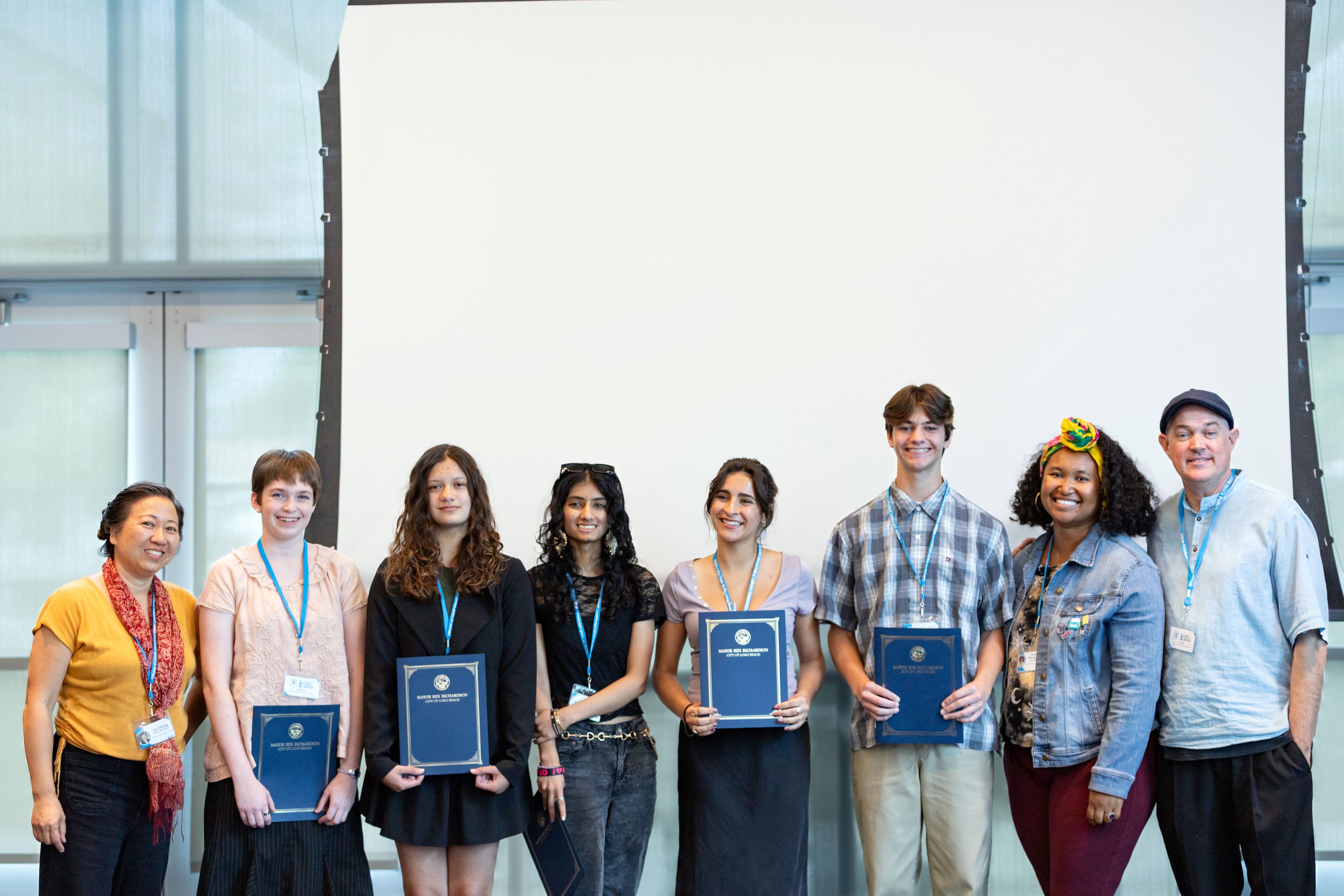 (L-R) West Hollywood Poet Laureate Jen Cheng, Long Beach Youth...
