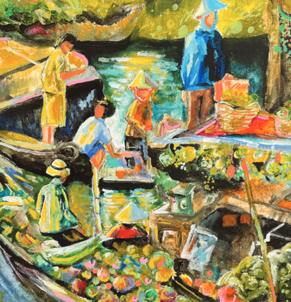 “The Water Market,” created by Lauren Tran, an eighth-grade student at McGarvin Intermediate School in the Garden Grove Unified School District, will be featured in the 2026 Festival of Arts Junior Art Exhibit in Laguna Beach.