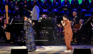 Lea Solanga and Darren Criss at the Hollywood Bowl
