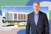 Mill Creek Residential Trust's William C. MacDonald and a rendering of plans for 321 W. Ocean Boulevard