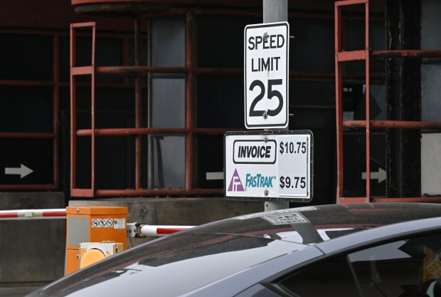 Toll rates are displayed at the toll plaza of the Golden Gate Bridge in San Francisco on Monday, June 22, 2026. Rates are set to increase on July 1. (Alan Dep/Marin Independent Journal)