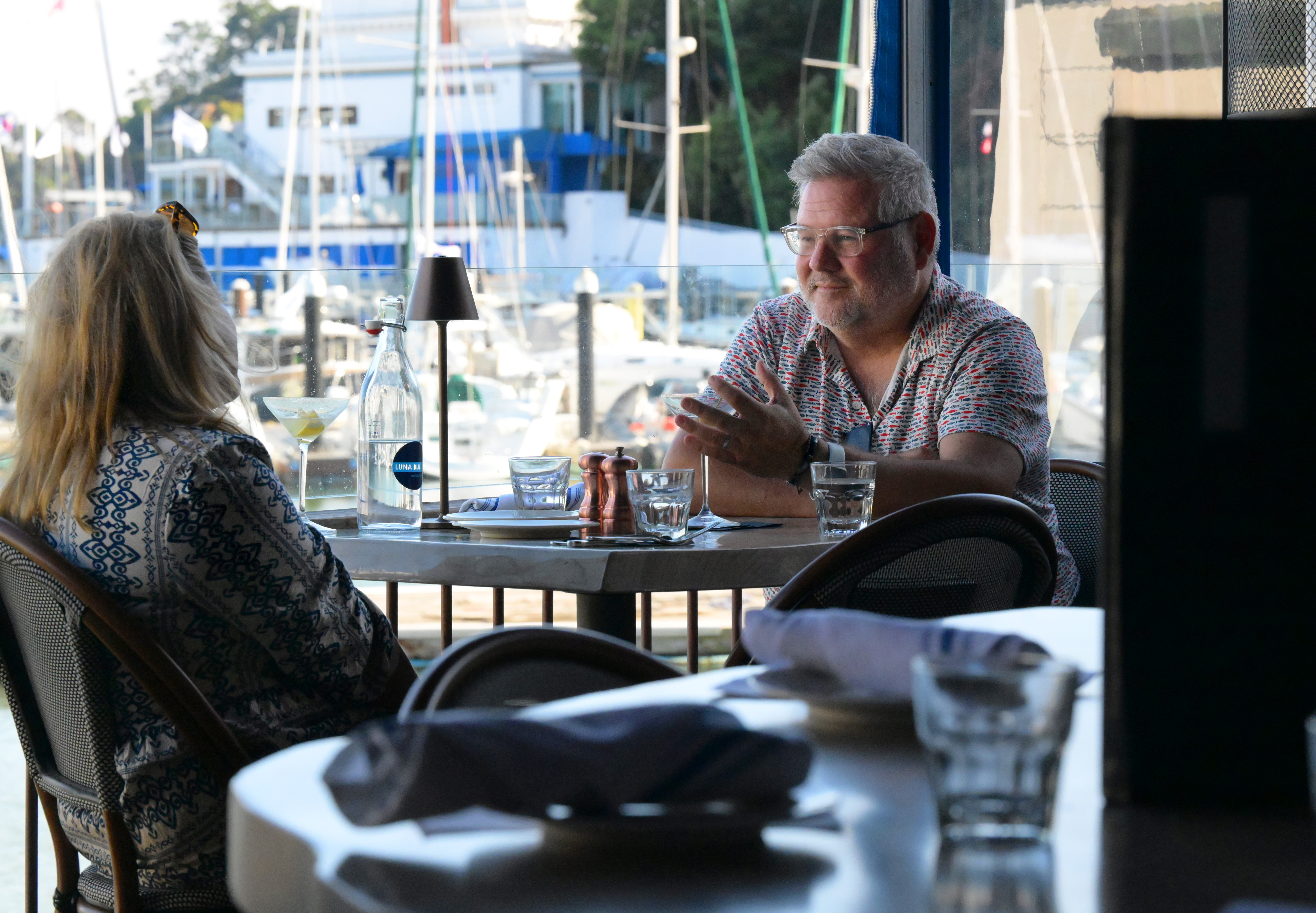 Kirsten and Thomas Judd of Tiburon enjoy drinks at Luna...