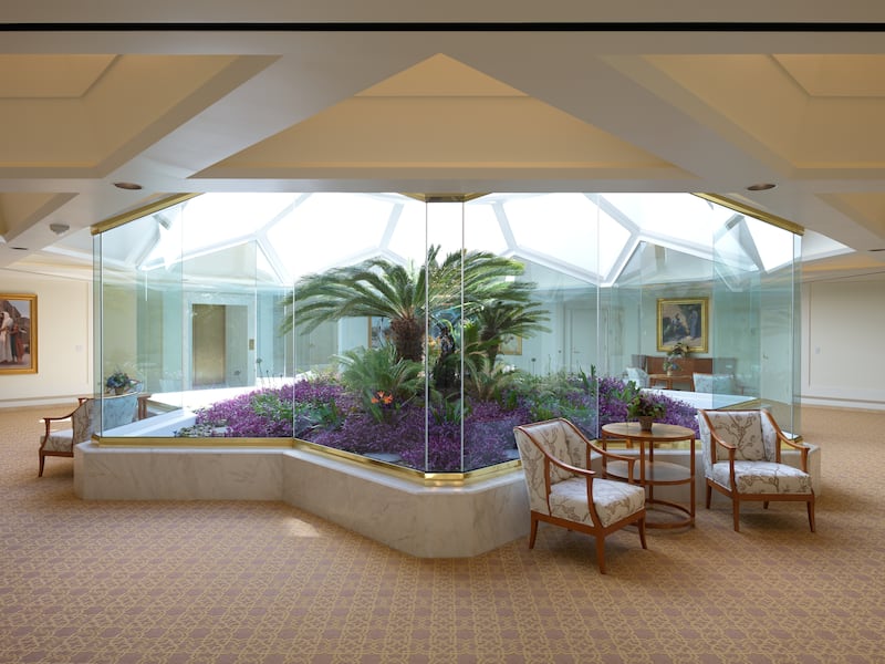 A waiting area inside the San Diego California Temple.