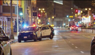 Man who tossed concrete, fire extinguisher from downtown roof arrested – NBC Los Angeles