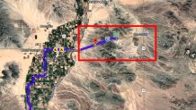 This map, created by NBC 7, shows the area within and around the Colorado River Reservation where prosecutors say they believe Maya Millete's body was dumped.