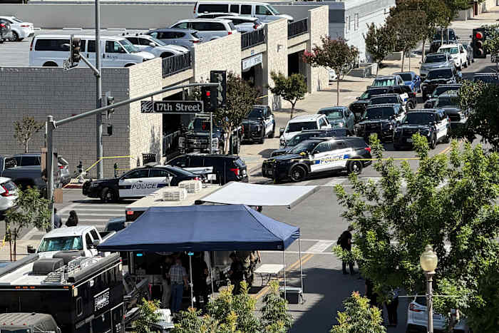 Police say man barricaded himself inside bank with others in California city of Bakersfield