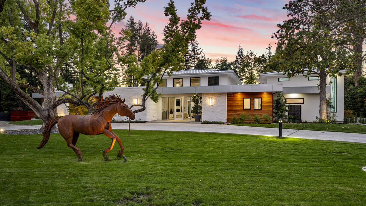 Boldly modern Sacramento area estate built around an oak