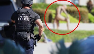 Nude barricade suspect surrenders after SWAT standoff in Anaheim