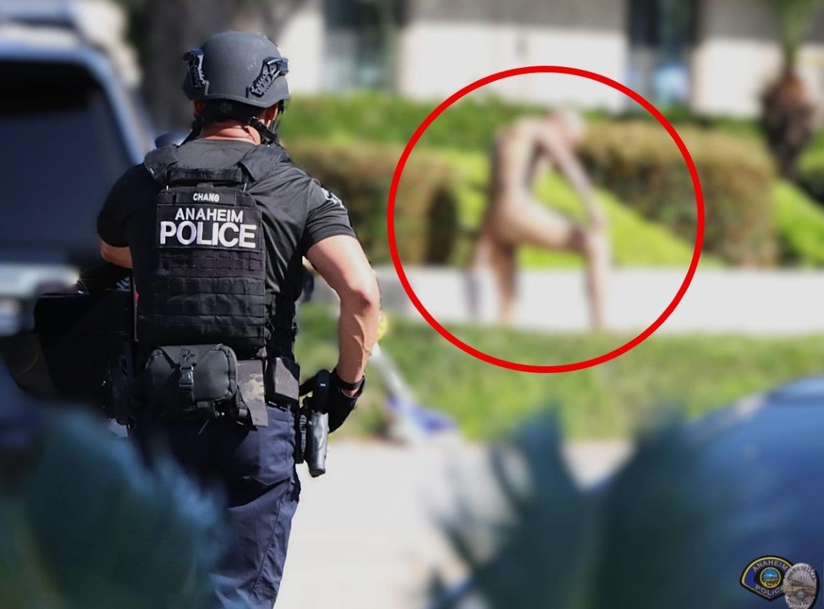 Nude barricade suspect surrenders after SWAT standoff in Anaheim