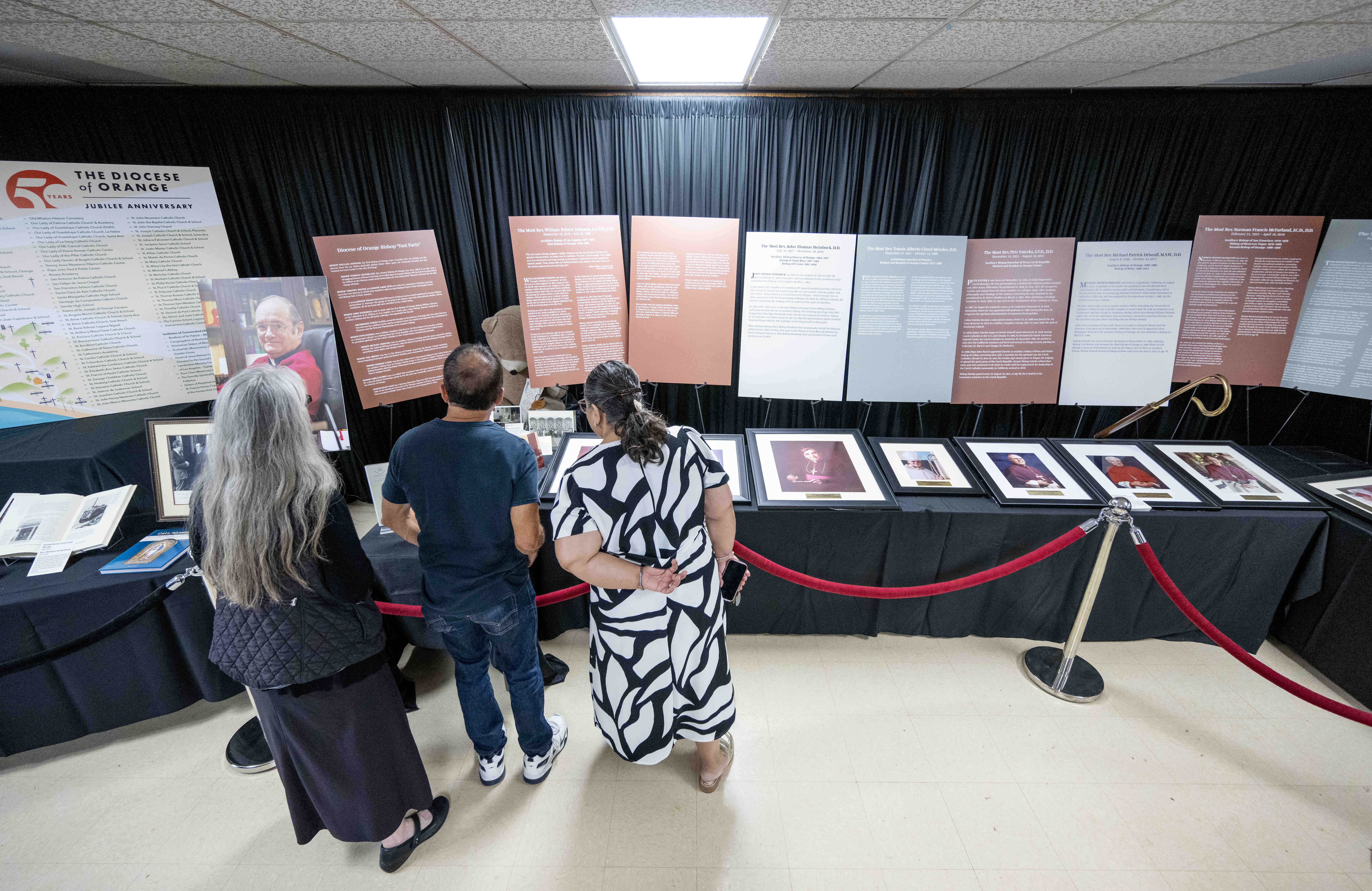 Church officials check out a collection of documents and relics...
