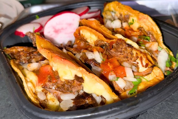 Quesabirria at Birrieria La Tapatia inside Mercado González. (Photo by Brock Keeling, Orange County Register/SCNG)