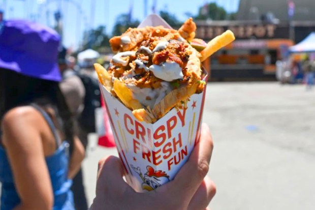 Shwarma Cone served at the Chicken Charlie's stand at the Los Angeles County Fair in Pomona. (Photo by Anjali Sharif-Paul, Inland Daily Bulletin/SCNG)