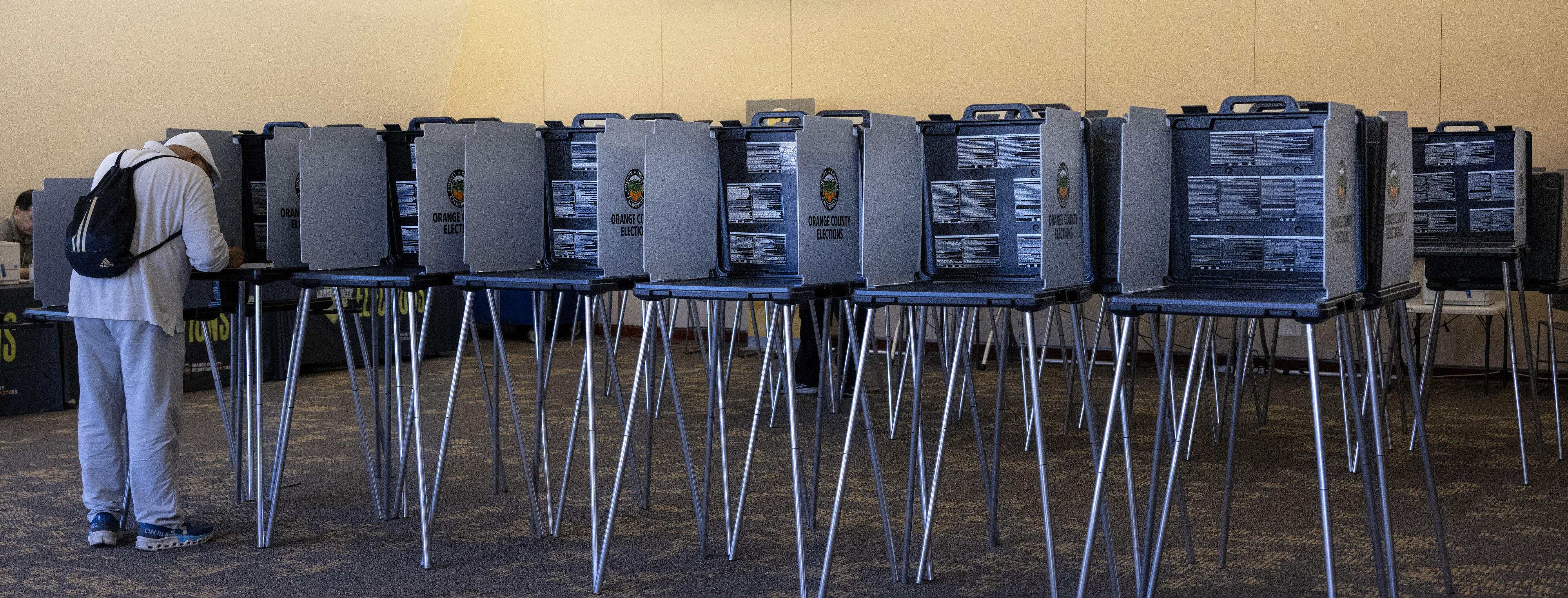 Although some poll workers said they expect a heavy turn...
