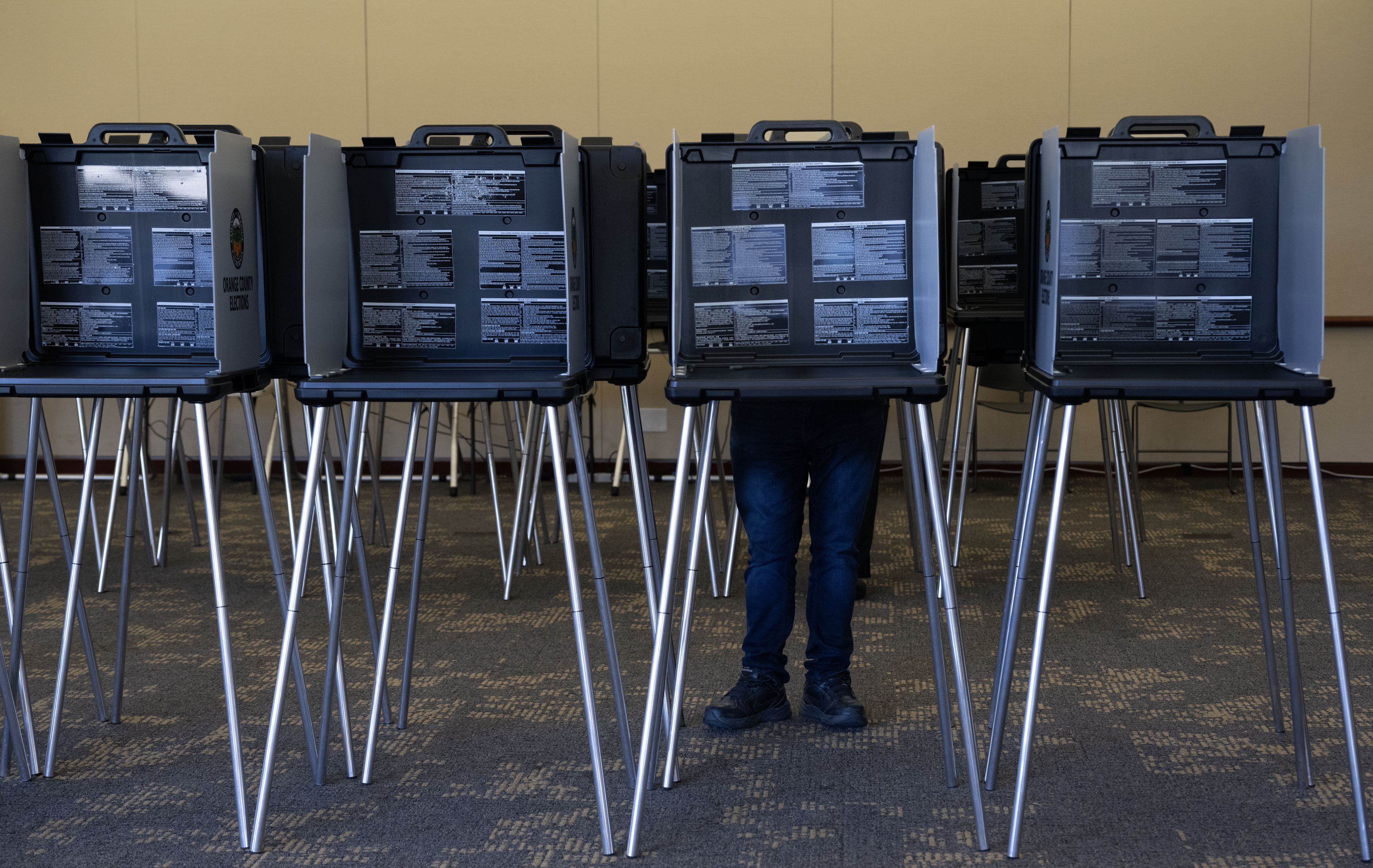 Although some poll workers said they expect a heavy turn...