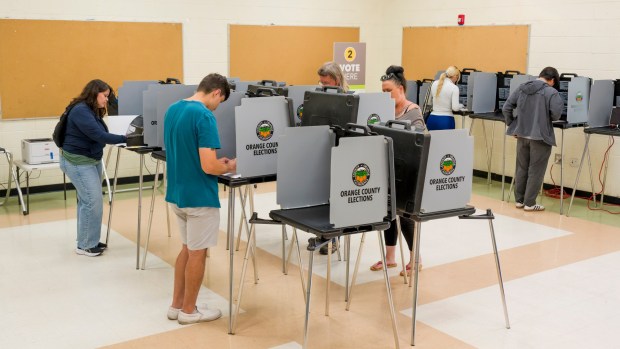 Voters cast their ballots at the Vote Center in the El Camino Park Community Center in Orange on Tuesday, June 2. According to the registrar of voters, Election Day went smoothly. (Photo by Leonard Ortiz, Orange County Register/SCNG)