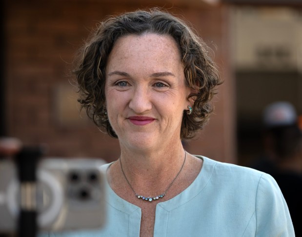 Katie Porter, a former congresswoman from Irvine, speaks during a get-out-the-vote rally in Orange on Saturday, May 30, 2026. She conceded in the race for California governor about two hours after polls closed Tuesday night. (Photo by Mindy Schauer, Orange County Register/SCNG)