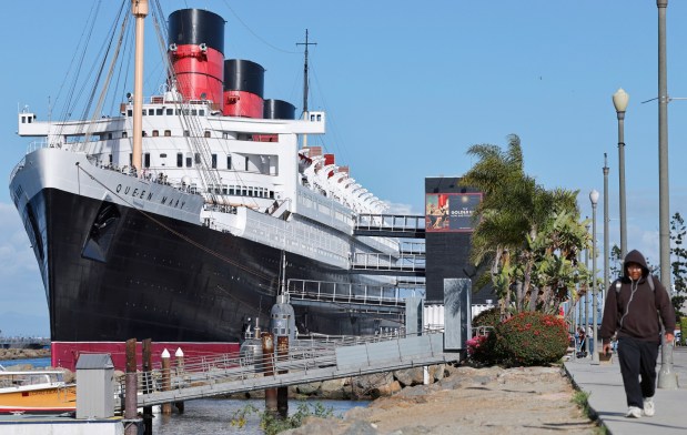 The Queen Mary in Long Beach will host a Fourth of July celebration featuring live entertainment, family-friendly activities and a fireworks show on Saturday, July 4.(Photo by Mario Tama/Getty Images)