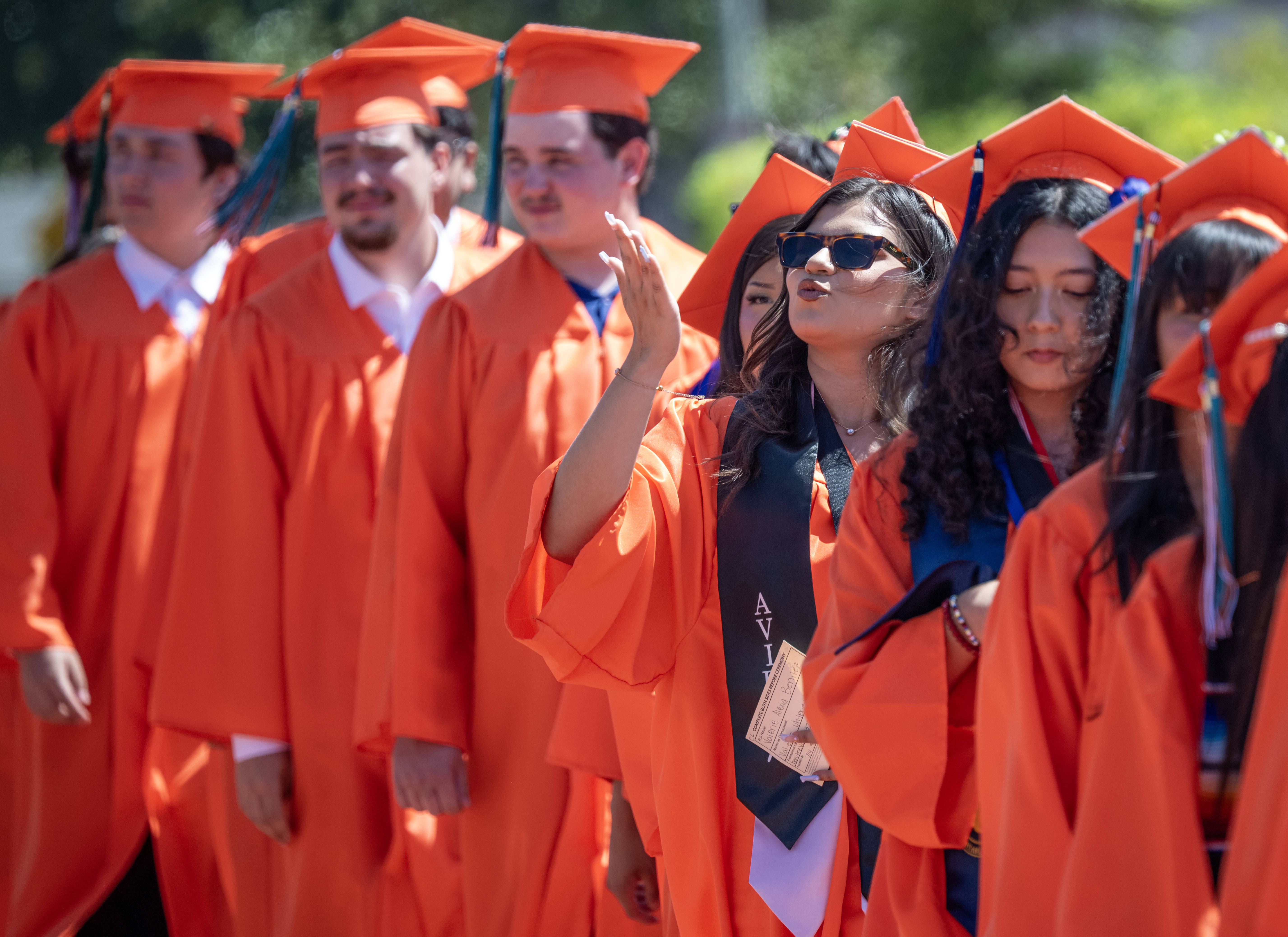 Valerie Benitez blows a kiss to her loved ones in...