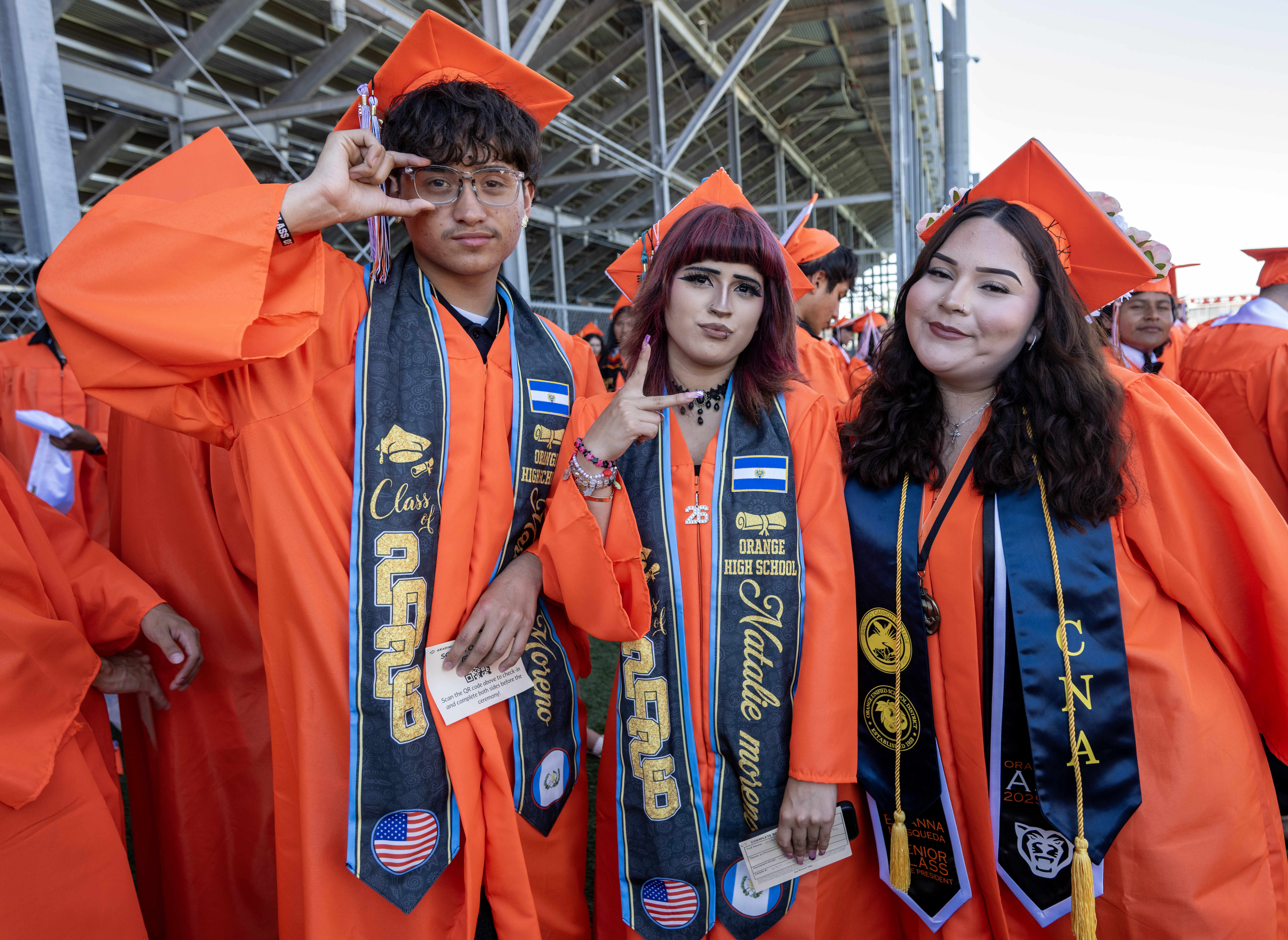 Friends Marlon Moreno, Natalie Moreno and Brianna Mosqueda, from left,...