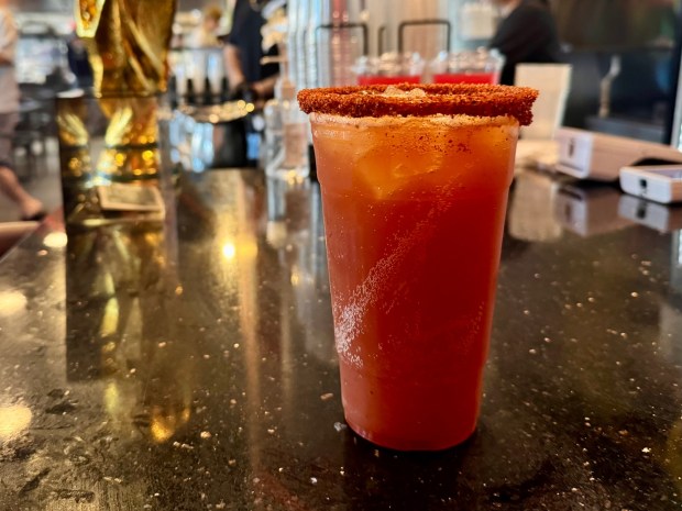 A michelada with Modelo at Tacos Los Cholos in Santa Ana. (Photo by Brock Keeling, Orange County Register/SCNG)