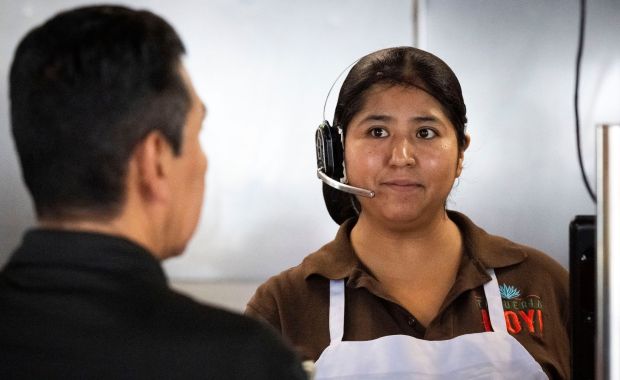 Marce Garcia takes orders at Taqueria Hoy in Orange on Tuesday, May 26, 2026. The restaurant is open 24 hours a day. (Photo by Paul Bersebach, Orange County Register/SCNG)