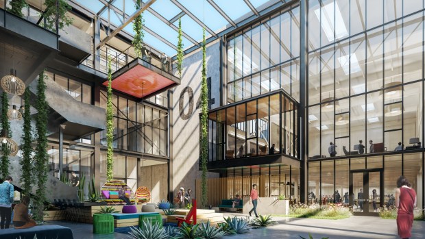 The Costa Mesa office campus leased to Anduril Industries is for sale in a deal that could be worth about $400 million, potentially making it the region's largest transaction this year. The 634,000-square-foot office and research campus is owned by Invesco Ltd. and SteelWave LLC. (Courtesy of Invesco and SteelWave)