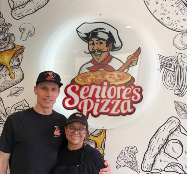 Armin and Liz Eberhard, owners of Seniore's Pizza in Pacific Beach. (Courtesy of Seniore's Pizza)