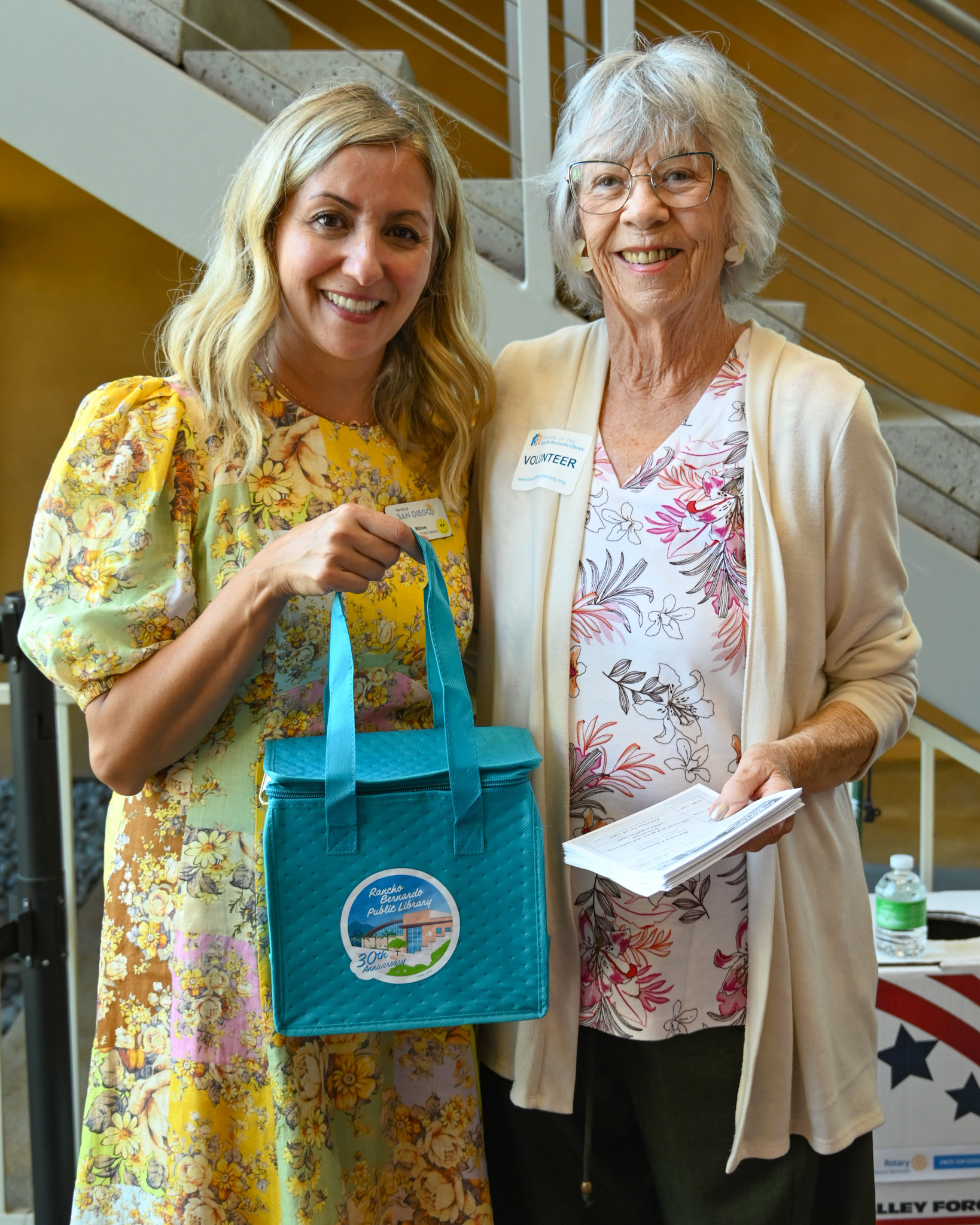 RB librarian Minoo Hadidi and volunteer Maggie Bomis with a...