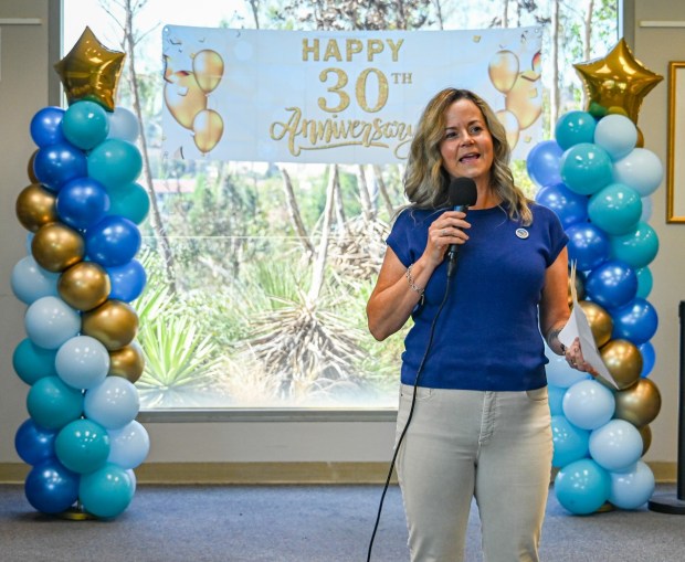 San Diego Public Library Director Misty Jones spoke about the RB Library's years before moving into the current building in 1996. She also acknowledged the many volunteers, Friends of the RB Library members and dedicated staff that collectively make the library a great resource for those in the community. (Criselda Yee)