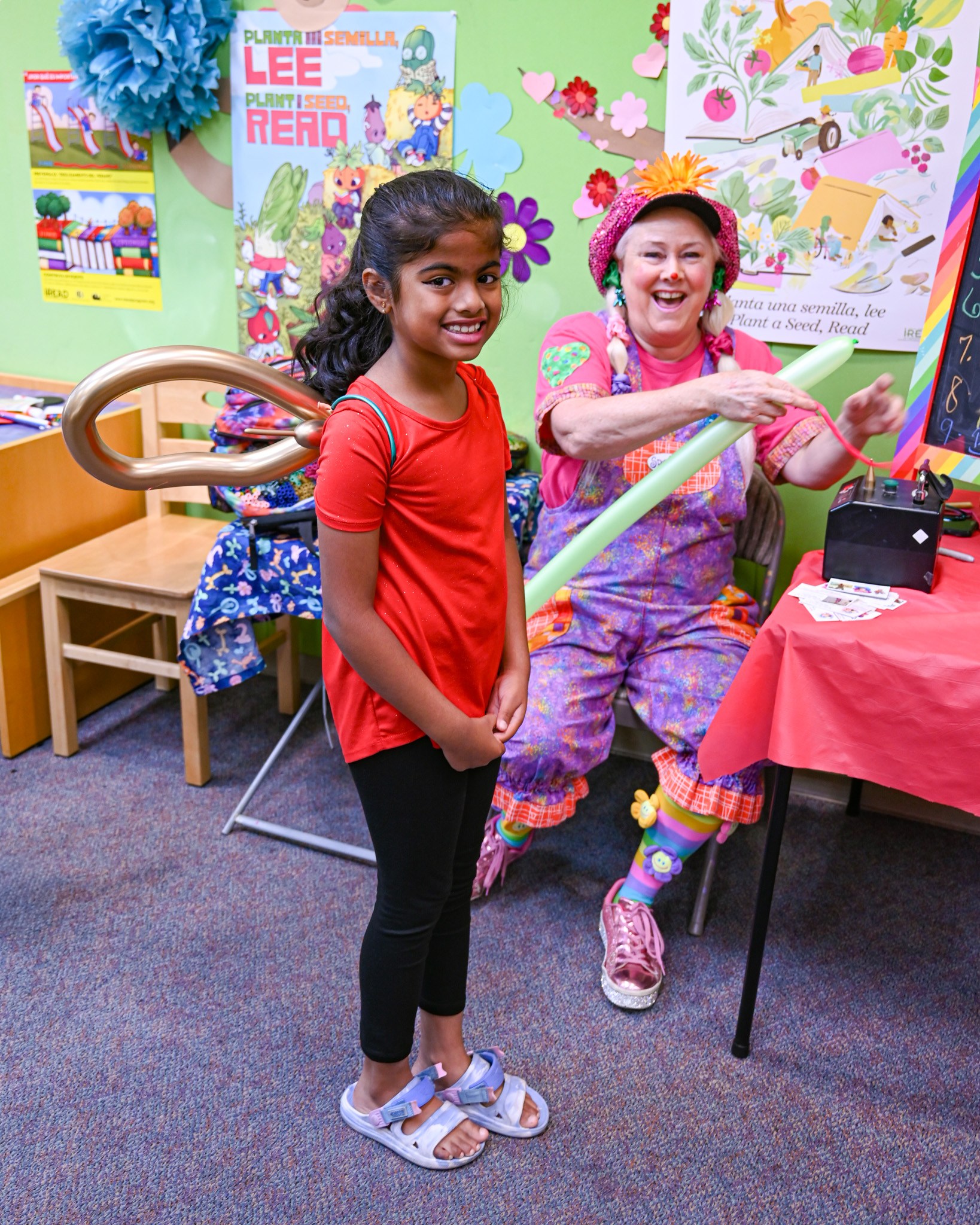 Likitha Veeravalli smiled as she tried on the balloon butterfly...