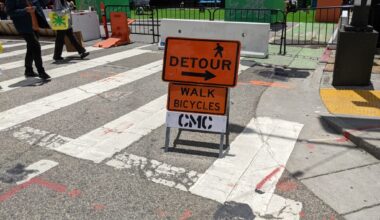 Howard Street Protected Bike Lane Blocked Again, No Detour Provided