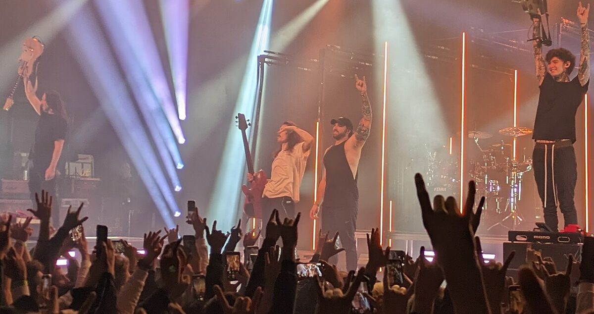 The band Polyphia performing at History in Toronto, posing at the end of the show | Photo credit: Makeworldpedia via Wikimedia Commons