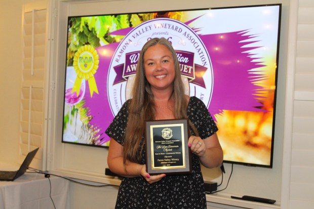 The Commercial Best of Show award was given to PamoValley Winery for their 2025 Rose of Sangiovese. Mandy Wall from Pamo accepted the award on behalf of owner Jennifer Lane. (Greg Whalin)